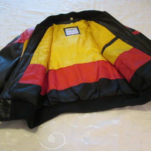 MICHAEL HOBAN GENUINE LEATHER RARE BOMBER BULL JACKET - Picture 5 of 16